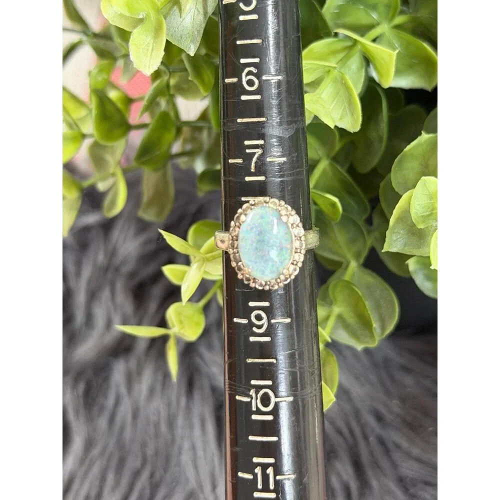 Silver‎ 925 Opal/Cz Ring